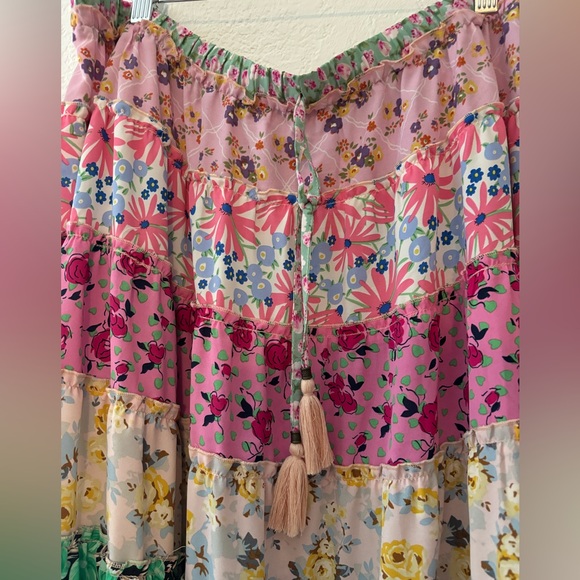 Multicolored Boho patchwork, floral maxi skirt - Picture 5 of 6